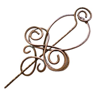 Copper Hair Barrette Copper Shawl Pin Celtic Scarf pin Bun Holder Hair Slide Hair Pin Hair Stick Hair Sticks Rustic Boho copper Scarf brooch