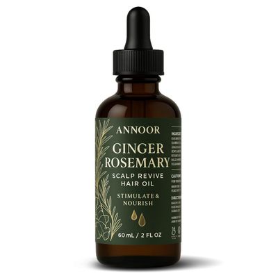 Annoor Ginger Rosemary Hair Oil 2 Fl Oz | Nourish, Strengthen, Shine, and Revitalize for Healthy Hair Growth and Scalp Renewal