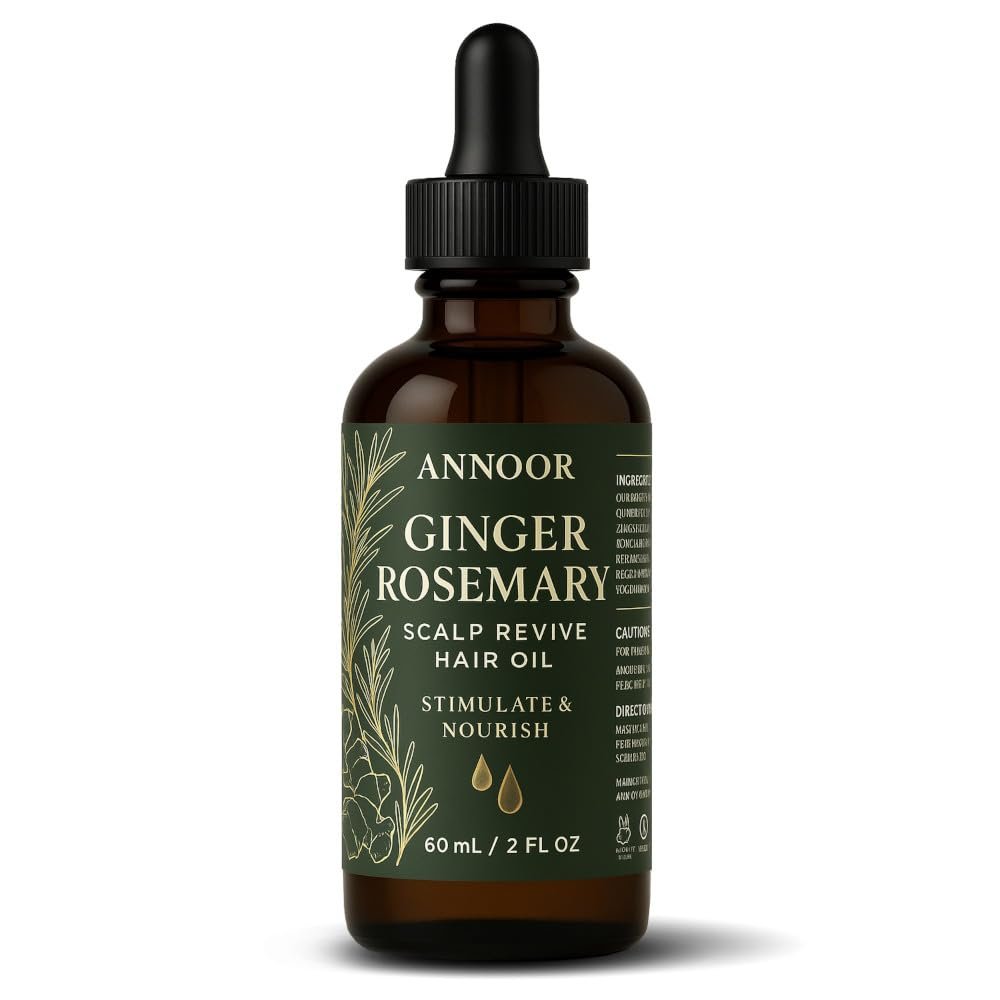Annoor Ginger Rosemary Hair Oil 2 Fl Oz | Nourish, Strengthen, Shine, and Revitalize for Healthy Hair Growth and Scalp Renewal
