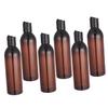 DOITOOL 6pcs Refillable Portable Travel Bottles for Shampoo and Lotion Eco-friendly Containers with Press Type Lid Brown Bottle and Black Cap for Outdoor Use view 1
