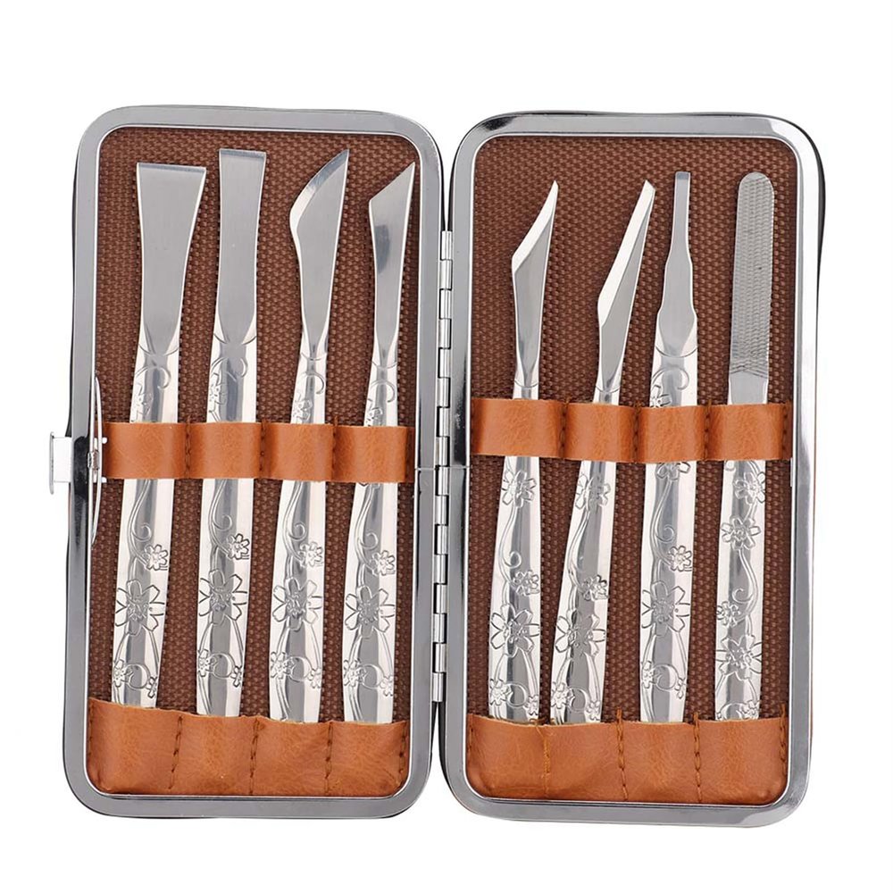 8Pcs Foot File Callus Set, Pedicure Kit Quick Dead Skin, Ergonomic Grip, Pedicure Kit with Pu Leather for Storage