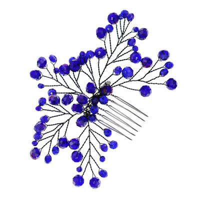 Angoily Bridal Hair Comb Blue Zircon Elegant Side Combs for Women Wedding Hair Accessories for Brides for Special Occasions Comfortable Fit Stable Grip