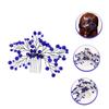 Angoily Bridal Hair Comb Blue Zircon Elegant Side Combs for Women Wedding Hair Accessories for Brides for Special Occasions Comfortable Fit Stable Grip view 3
