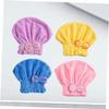 NOLITOY 4pcs Coral Fleece Hair Drying Cap for Women Shower Turban Yellow and Light Quick Drying Comfortable Bathing Makeup and Face Washing view 2
