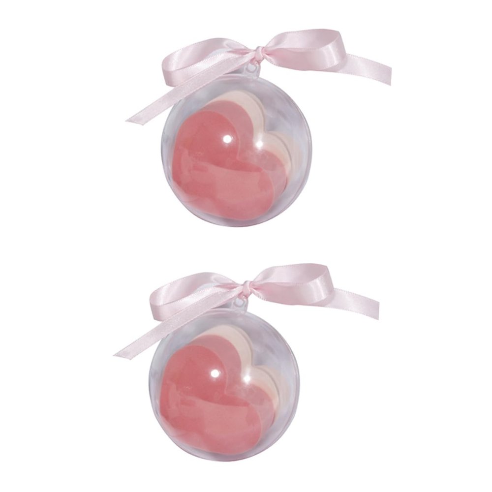 NOLITOY 2set Love Heart Powder Puff Sponge Hydrophilic Makeup Sponge for Wet and Dry Use Versatile for Foundation and Powder for Dorm and Travel Beige