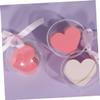 NOLITOY 2set Love Heart Powder Puff Sponge Hydrophilic Makeup Sponge for Wet and Dry Use Versatile for Foundation and Powder for Dorm and Travel Beige view 2