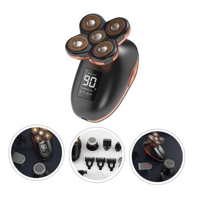 Didiseaon 1pc Five-Headed Shaver USB Rechargeable Beard for Men LCD Display Self-Service Hair Shaver Material for Smooth Shaving and Grooming