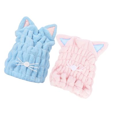 Angoily 2pcs Hair Drying Cap Fast Dry Microfiber Towel for Long Hair Quick Drying