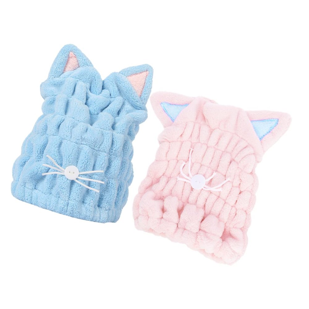 Angoily 2pcs Hair Drying Cap Fast Dry Microfiber Towel for Long Hair Quick Drying