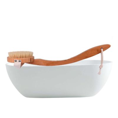 Angoily Ergonomic Handle Bristle Bath Brush Long Handle Body Brush Exfoliating Brush Massage for Home