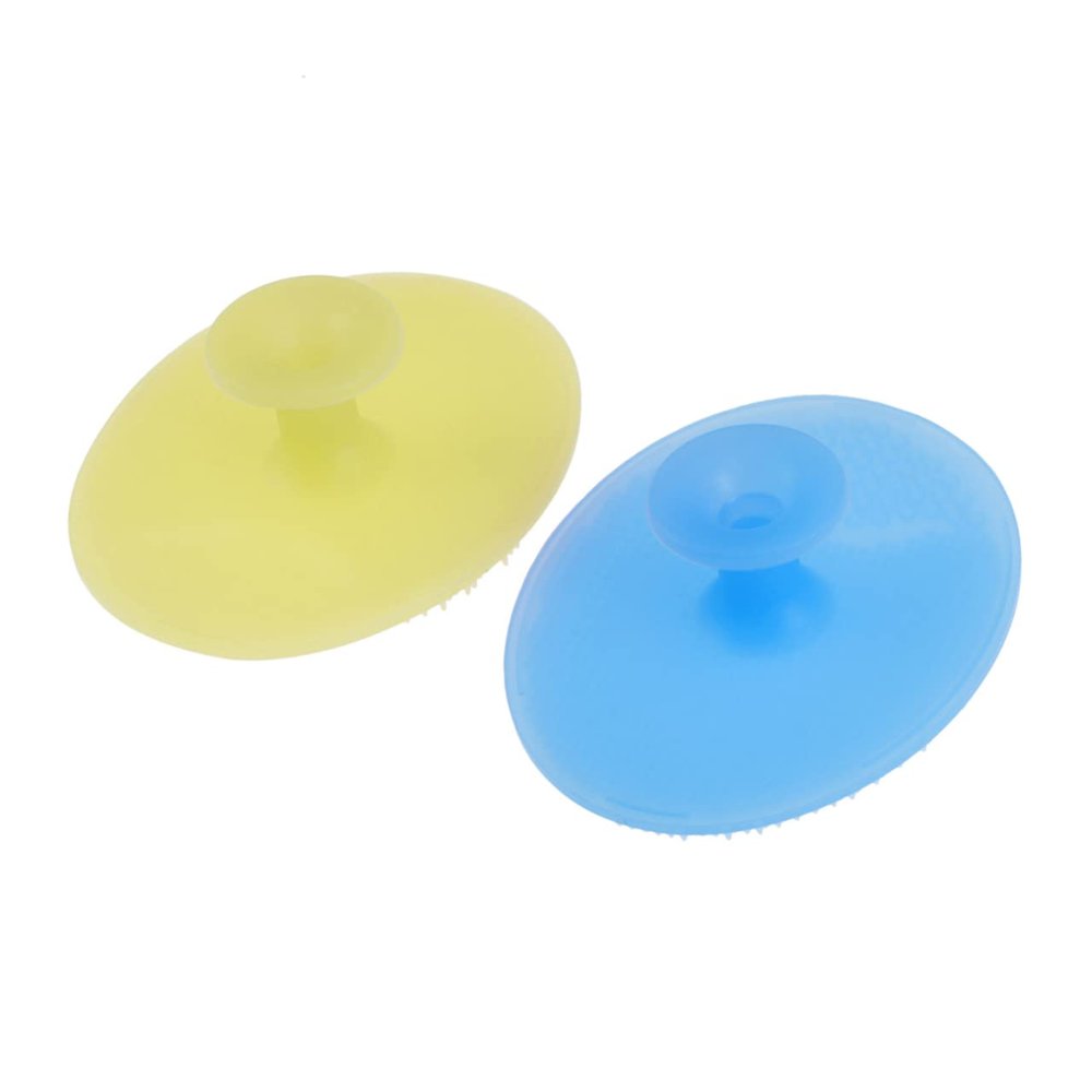 Angoily Facial Dry Brush Kit 2pcs Silicone Facial Cleansing Brush Exfoliating Pads Non-Slip Handle for All Skin