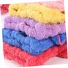Angoily 5pcs Coral Fleece Hair Drying Cap Set Double-Sided Quick Dry Turban Bowknot Ultra Absorbent for Bathing Make-up and Daily Use Yellow Pink Red view 4