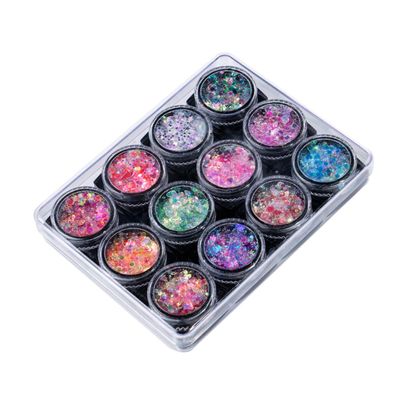 Angoily Facial Body Decor Sequin Gels 12 Vibrant Colors Silky Shiny Ingredients for Makeup and Nail Art Wear
