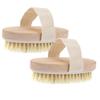 Angoily 2pcs Exfoliating Body Brush Wooden Bristle Bath Scrubbers for Softening Skin Cellulite Reduction and Improved Circulation Spa and Home Use view 1
