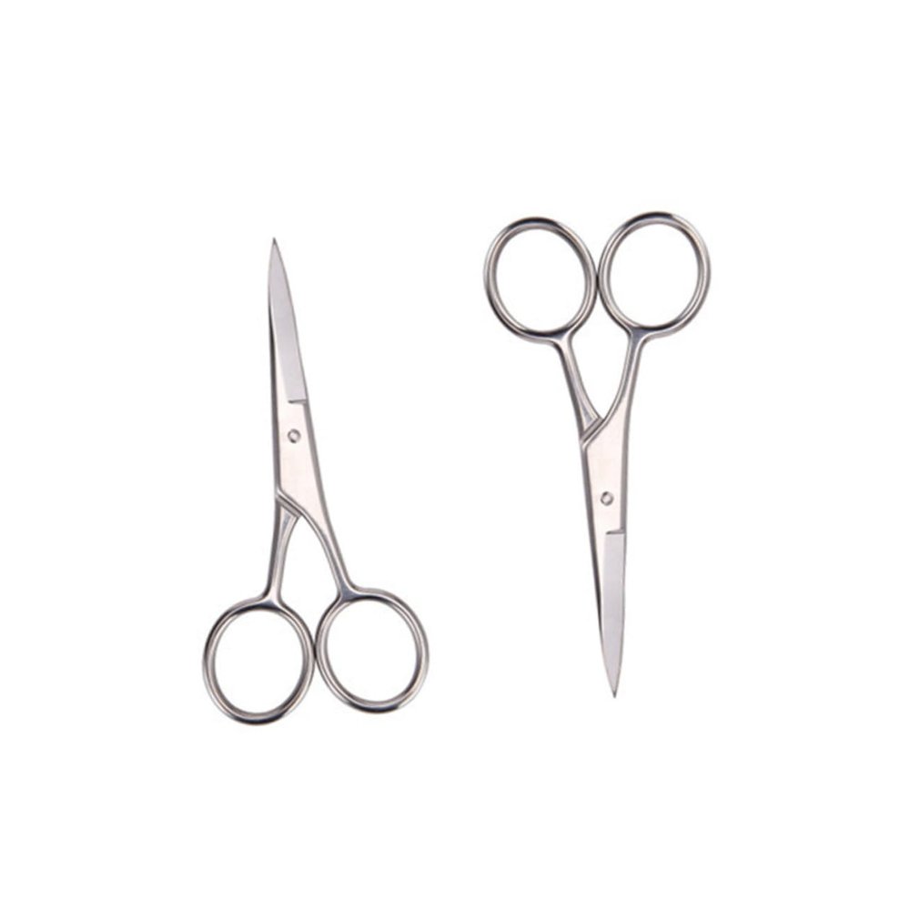 DOITOOL 2 Pcs Stainless Steel Trimming Scissors for Men Barber Shop Home DIY Beard Shears