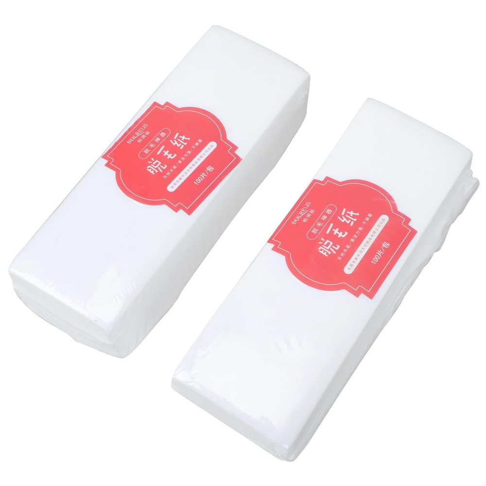 Angoily 200pcs Hair Removal Wax Strips for Body and Face Professional Depilatory Nonwovens for Smooth Skin Easy to Use Clean and Epilating Strips