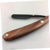Angoily 2pcs Vintage Wooden Handle Straight Razor for Men Manual Metal Shaving Razor for Beard Hair Shaping and Salon Use Easy to Use and Portable view 3