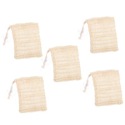 Angoily 5pcs Exfoliating Bar Soap Drawstring Bags Foaming Soap Net Pouches for Shower Storage Convenient Cup Design