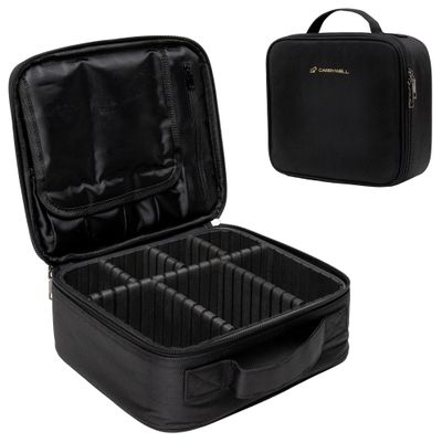 Carrywell Makeup Bag Travel Case 2-Pack, Not-Made In China, Train Case for Cosmetics, Portable Beauty Organizer, Cosmetic Storage Bag With Adjustable Dividers For Make Up and Brushes