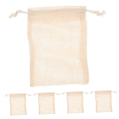 Angoily 5pcs Linen Soap Pouches Reusable Bathing Tool for Exfoliating and Creating Lather Multi-color Mesh Storage Bag for Soap and Shower Gel Use