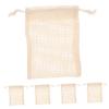 Angoily 5pcs Linen Soap Pouches Reusable Bathing Tool for Exfoliating and Creating Lather Multi-color Mesh Storage Bag for Soap and Shower Gel Use view 1