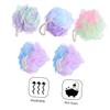 Angoily 5pcs Bath Ball Shower Sponge Pouf Mesh Body Scrubber for Women Men Beauty Sponge Portable Lightweight view 2