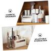 MERRYHAPY Clear Sorting Organizer Multi-functional Desktop Storage Container for Cosmetics Skin Care Products Holder and Office Supplies Space-saving Design -skid Base view 4