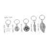 35pcs Metal Hair Braid Rings with Leaves Star Pendants Silver view 2