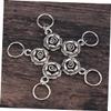 35pcs Metal Hair Braid Rings with Leaves Star Pendants Silver view 4