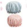 Angoily 2pcs Double-layer Women Shower Cap Washable Reusable for Bathing Cat Print view 2