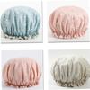 Angoily 2pcs Double-layer Women Shower Cap Washable Reusable for Bathing Cat Print view 4