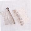 Angoily 2pcs Rhinestone Hair Combs for Brides Elegant Alloy Hair Accessories for Wedding Engagement Prom and Special Occasions Delicate Inlay Design view 2