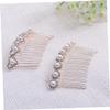 Angoily 2pcs Rhinestone Hair Combs for Brides Elegant Alloy Hair Accessories for Wedding Engagement Prom and Special Occasions Delicate Inlay Design view 4
