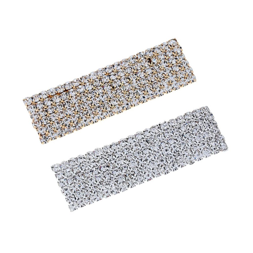 Angoily 2pcs Rhinestone Hair Clips Alloy Diamond Hair Barrettes for Women Girls Long Design Elegant for Parties Weddings Special Occasions