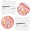 Angoily 9pcs Metal Sampling Spoon for Eye Cream and Facial Masks Cosmetic Mixing Spatulas Gold Silver and Rose Gold Skincare Application and Cream Dispensing view 3
