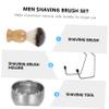 Didiseaon Men's Grooming Kit Shaving Brush Set Mustache Shaving Bowl Stainless Steel Beard Brush Rack 3pc Shaving Tool Kit for Smooth Shave view 3