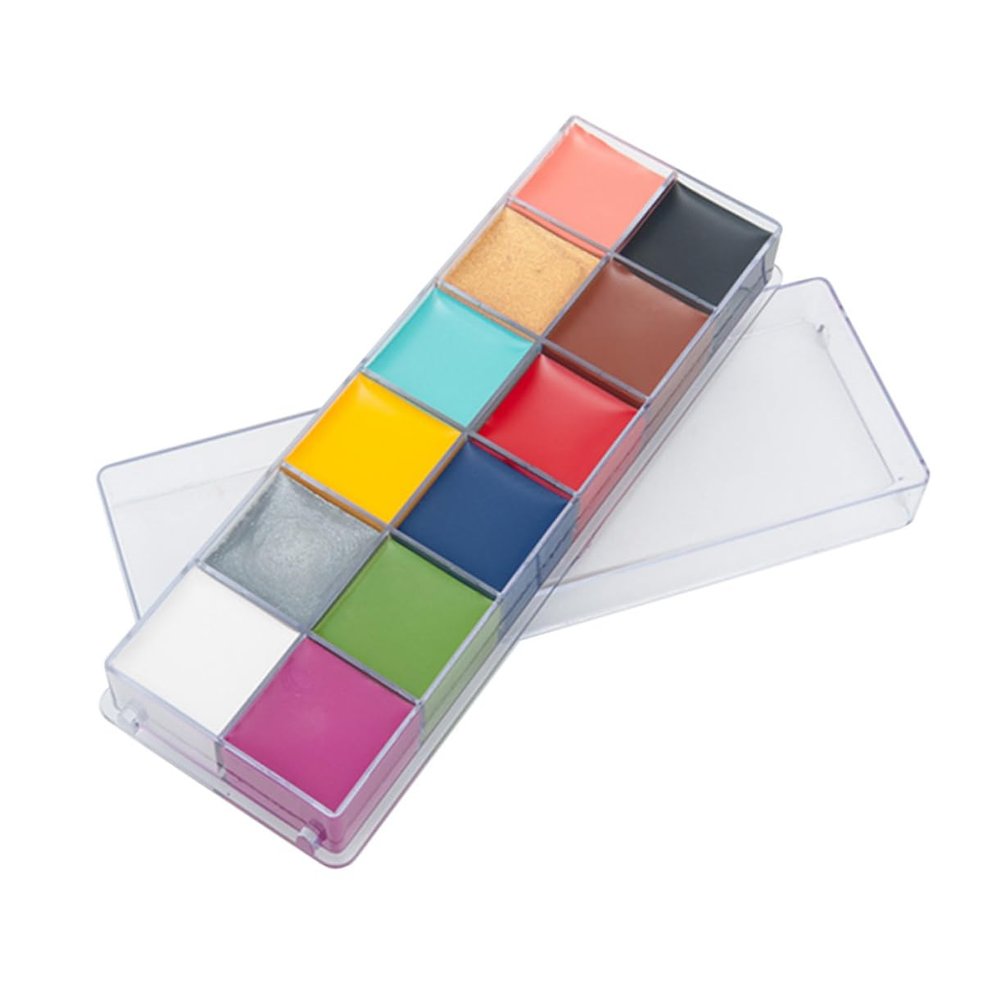 Angoily Oil-based Paint Non- Easy to Clean Makeup for Halloween Parties Birthdays and Celebrations Portable Storage Box Included