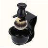Didiseaon Nylon Shaving Tools Set Acrylic Stand Brush and Soap Bowl for Men Grooming and Facial Cleaning view 4