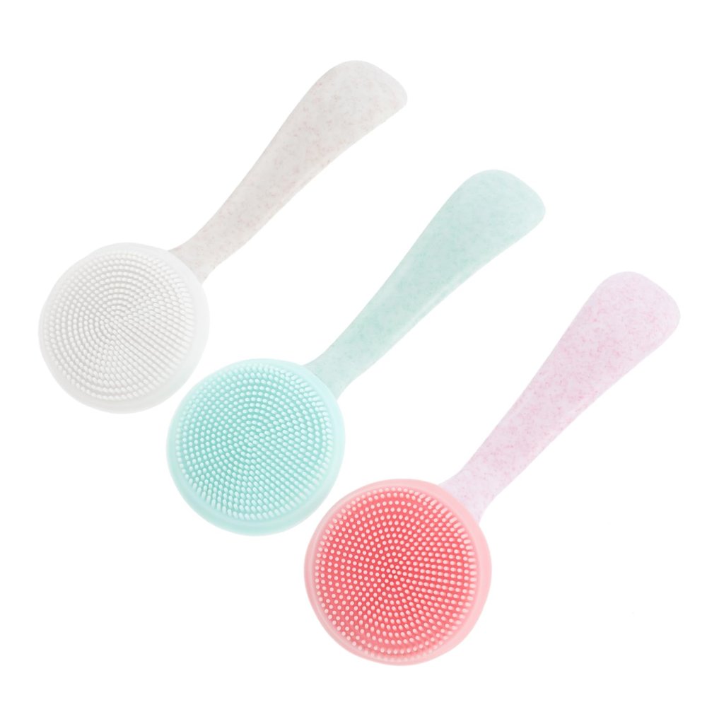 Angoily 3pcs Manual Silicone Facial Cleansing Brush White Deep Cleansing Tool for Blackhead Removal and Skin -Friendly Durable Silicone Face Brushes