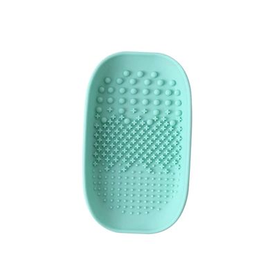 minkissy Silicone Makeup Brush Cleaning Pad Durable Handheld Scrubbing Dish for Washing Compact Design for Women Light Green