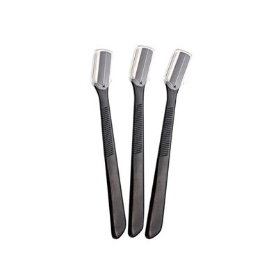 Housoutil 12pcs Safety Eyebrow Trimmer Curler Kit Eyebrows Face Scrubber Tweezers Gel Comb Moisturizer Nose Facial Razor Eyebrow Shaver Makeup Accessories Practical Eyebrow Trimmer Black