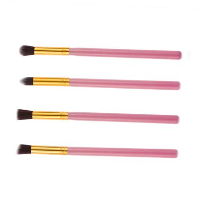 NOLITOY 4pcs Soft Horse Hair Makeup Brushes Set Eye Shadow Makeup Brush Kit Blending Highlighter Angled Pink Travel