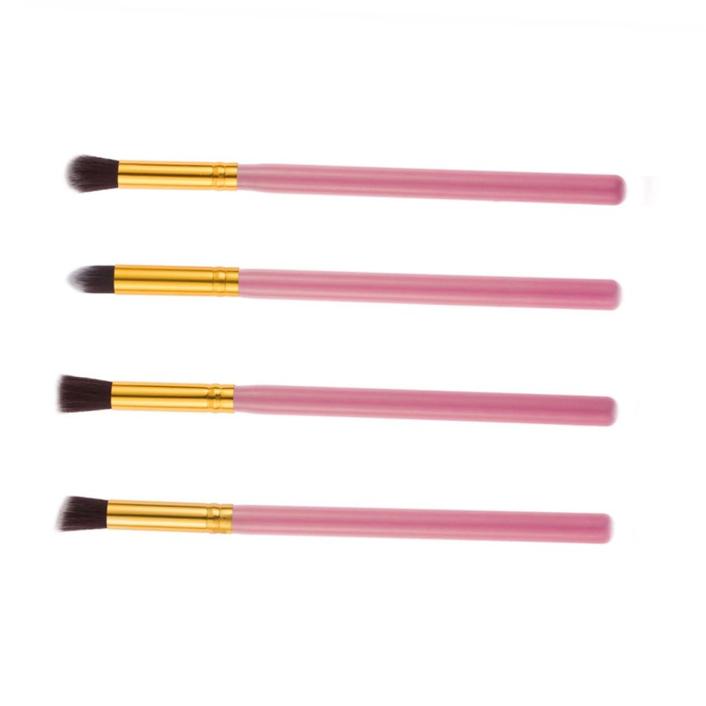 NOLITOY 4pcs Soft Horse Hair Makeup Brushes Set Eye Shadow Makeup Brush Kit Blending Highlighter Angled Pink Travel