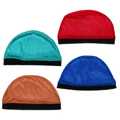 Angoily 4pcs Men Wave Cap Women Stocking Cap Stretch Dome Light Ultra-Thin Breathable