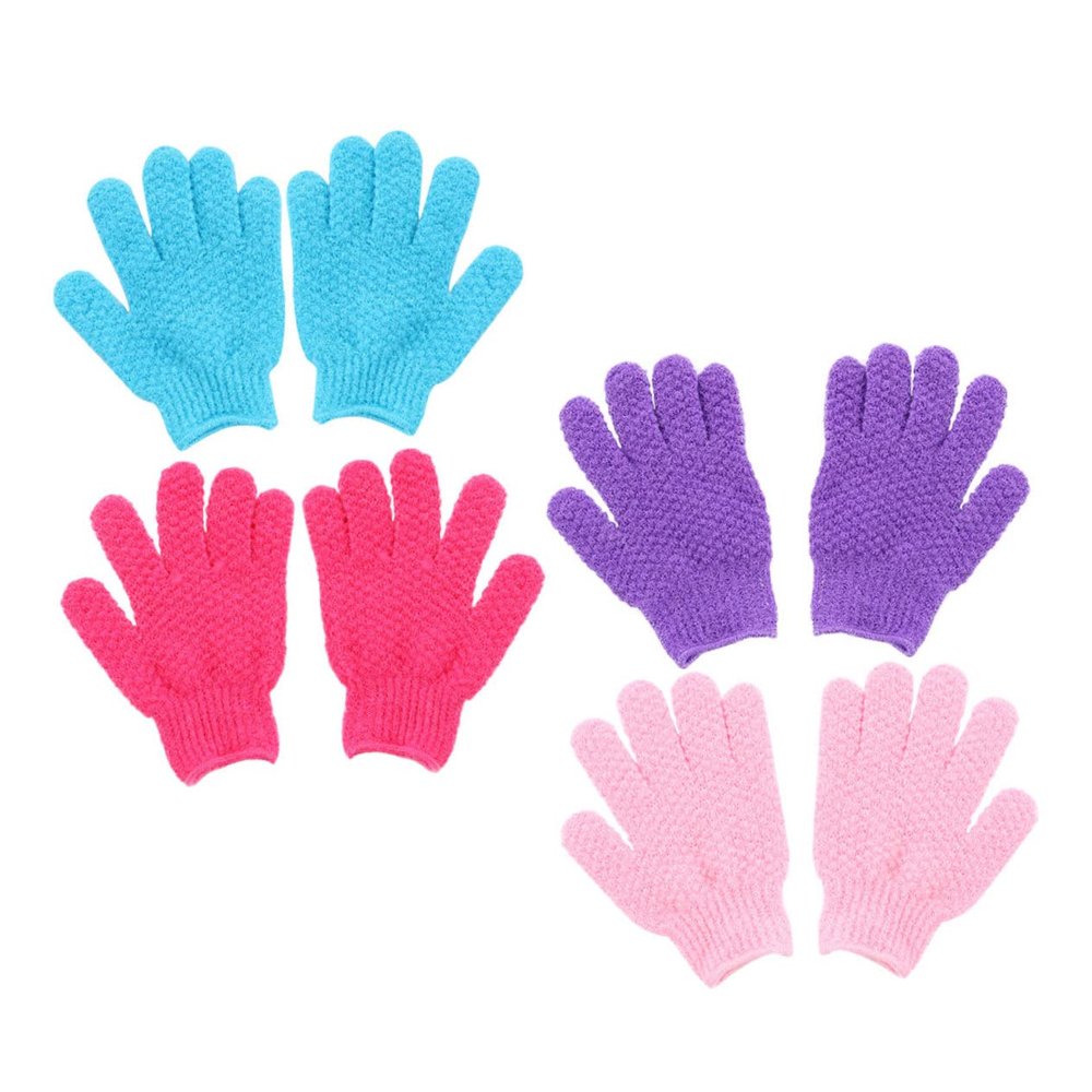 NOLITOY Exfoliating Towel 4 Pairs of Soft Gloves for Scrubbing Dead Skin Cell Removal Skin Care Perfect for Shower Random Color