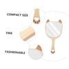 NOLITOY Handheld Makeup Mirror Wooden Handle Cute Animal Design for Travel and Daily Use for Girls and Ladies Reflection for Makeup and Grooming view 2