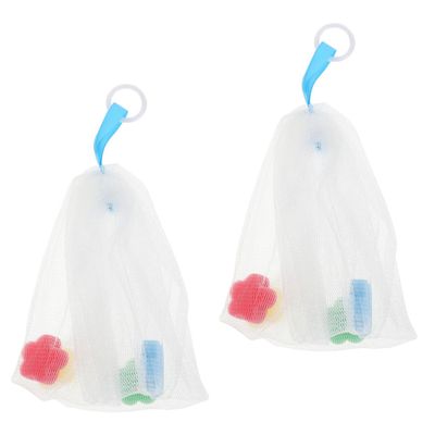 Angoily 2pcs Face Cleansing Foaming Nets Soap Foaming Bags Soap Mesh Bags Gentle Face Wash Travel Container