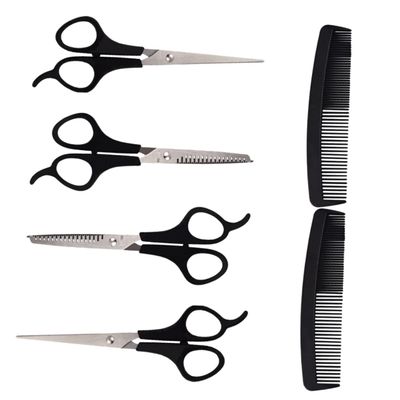 Angoily 2sets Professional Hair Cutting Scissors Set with Thinning Shears and Hair Comb Barber Tools for Salon and Home Use Easy to Clean and Store