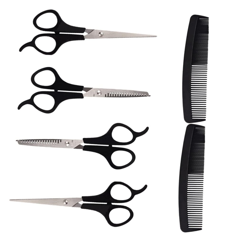 Angoily 2sets Professional Hair Cutting Scissors Set with Thinning Shears and Hair Comb Barber Tools for Salon and Home Use Easy to Clean and Store