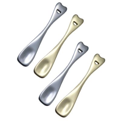 Angoily 4pcs Metal Face Cream Applicator Spoons Durable Zinc Alloy Cosmetic Tools for Skincare Makeup and Diy Beauty Products Home and Salon Use Gold Silver